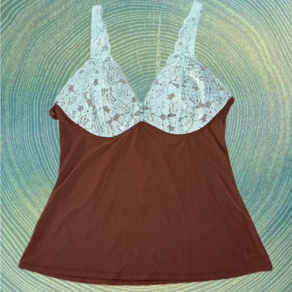 Lace and Brown Camisole Top